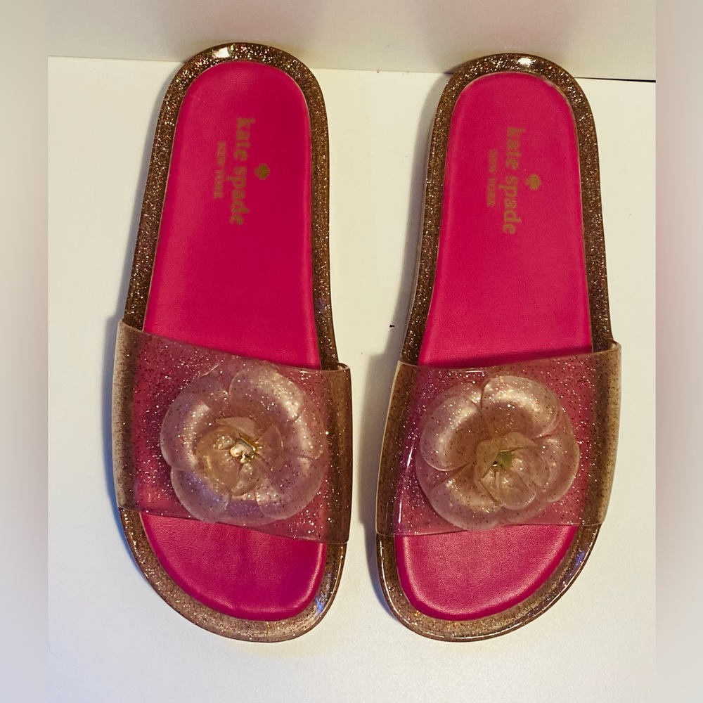Kate spade, glitter jelly slides, 8 Wm
